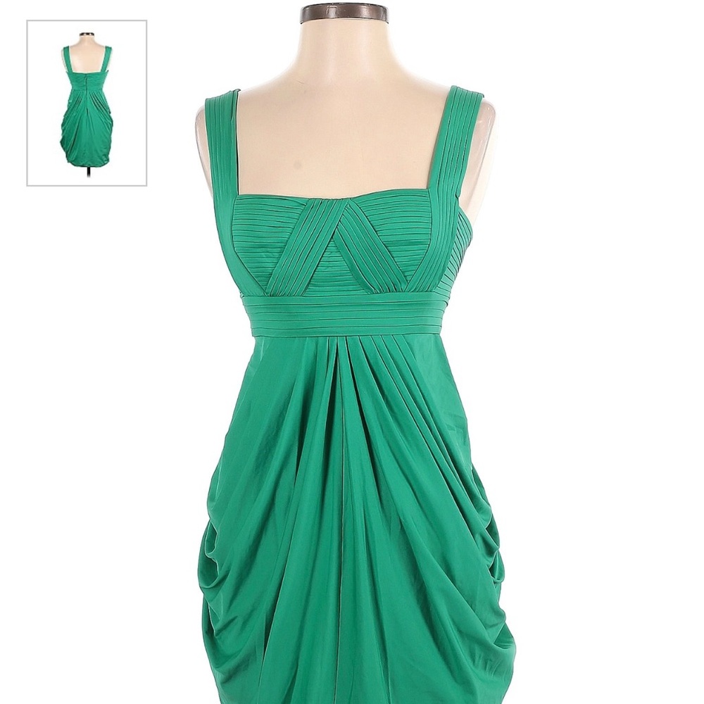 BCBG Cocktail Dress: Kelly Green: Square Neck, like new!